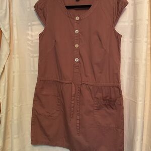 J. Crew Mauve Button-Front Classic Minidress